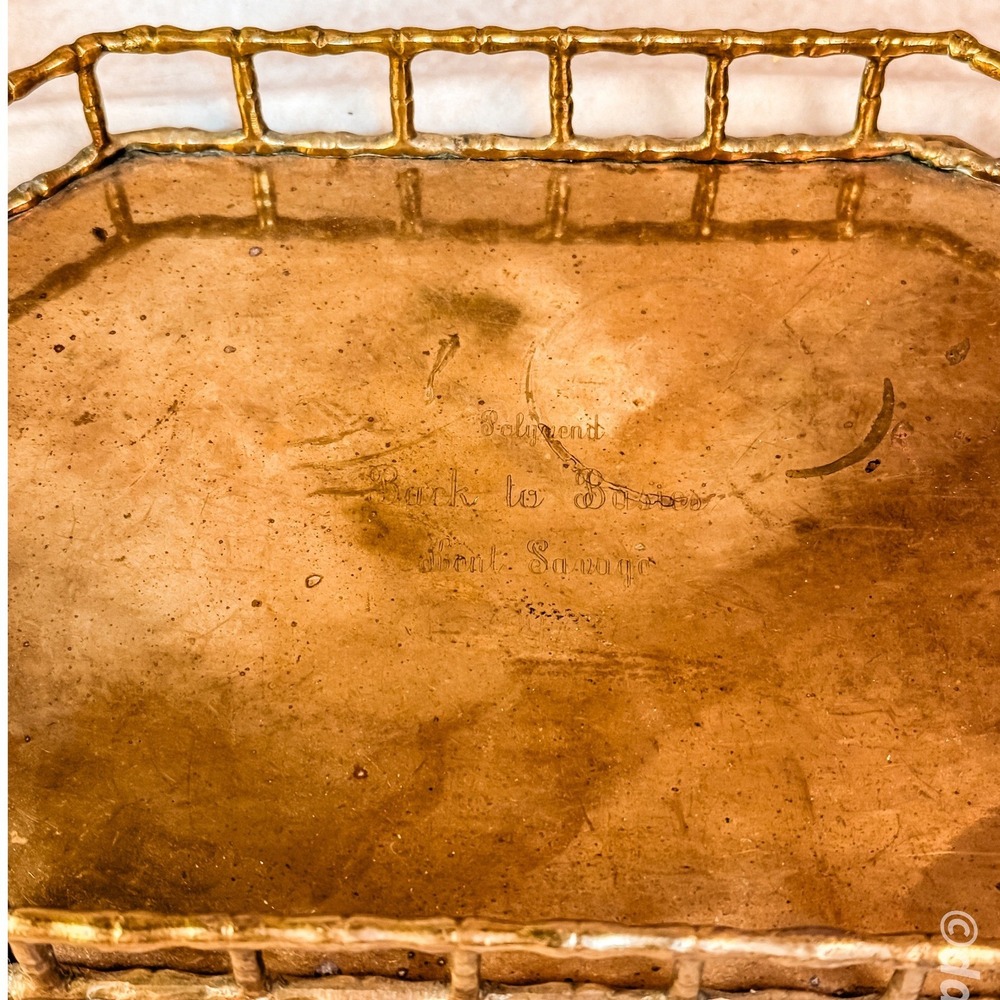 Faux-Bamboo Brass Tray - Picture 5 of 9